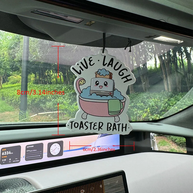 حمام ميراكي لايف اضحك محمصة. الصحة العقلية، خبز لطيف، تحفيزية، هيلتون (عطر الفندق) معطر هواء للسيارة |     قلادة مرآة الرؤية الخلفية ومشبك تنفيس ثنائي الغرض |     أقراص الروائح المواد الطبيعية |     عطر يدوم طويلاً لمدة 90 يومًا |