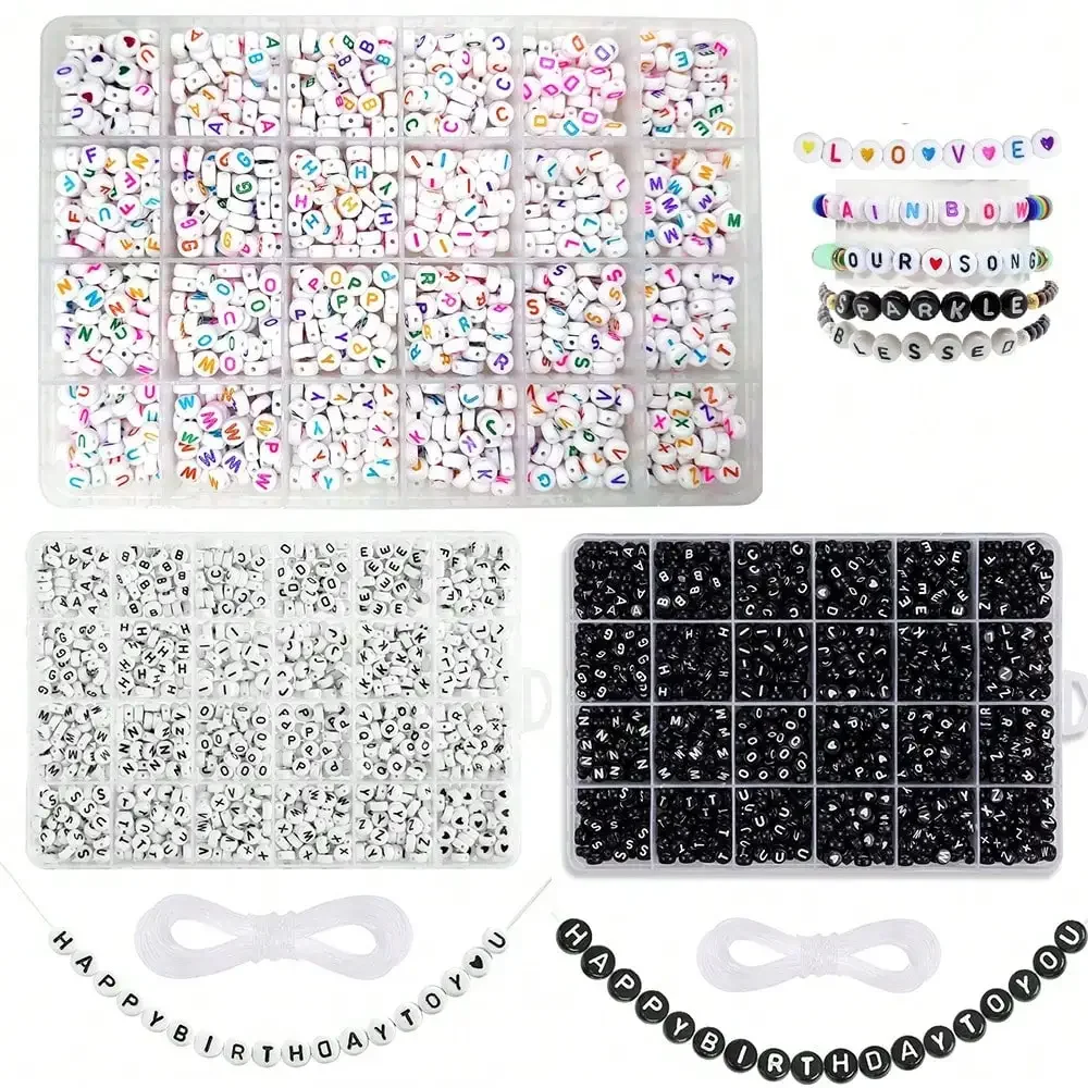 100/500/1250 stücke Acryl Alphabet runde Perlen für Schmuck machen Geburtstag/Valentinstag/Party Geschenke Dekoration Zubehör
