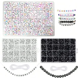 100/500/1250pcs Acrylic Alphabet Round Beads For Jewelry Making Birthday/Valentine's Day/Party Gifts Decoration Accessories