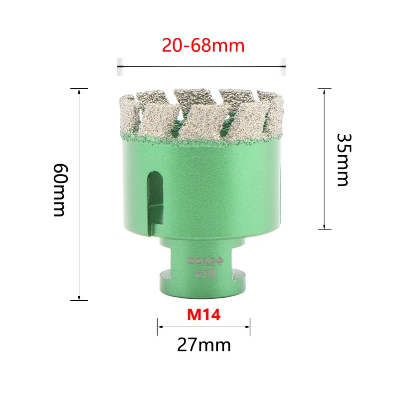 4/7/912Pcs Diamond Dry Drill Bits Hole Saw Kit For Ceramic Tile Granite Marble M14 Thread Cyclone Type Masonry Hole Opener Tools