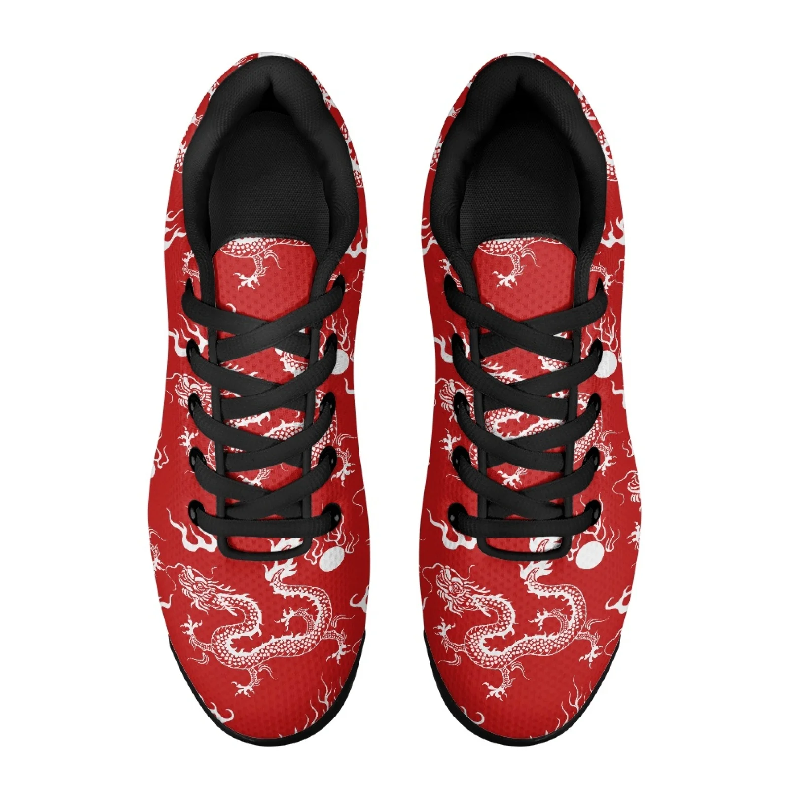 PENSTROLL Dragon Pattern Walking Lace Up Sneakers Sports Walking Shoes for Everyday Casual Wear Platform Tennis Sneakers