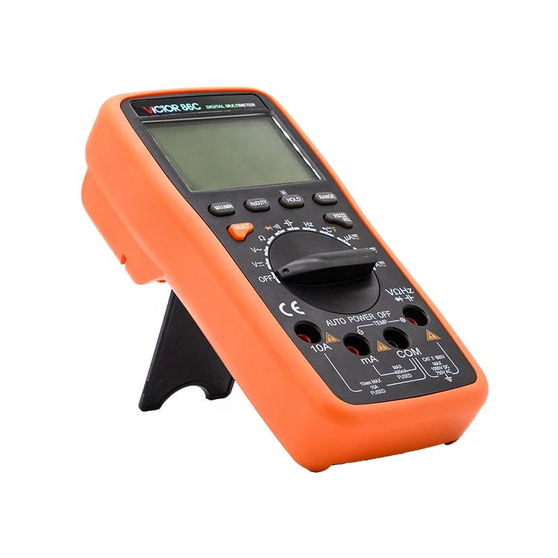 VICTOR 86C Handheld Portable 3999 Counts LCD Display Digital Multimeter Auto Range with USB Interface Diode MAX Min Multi Meter