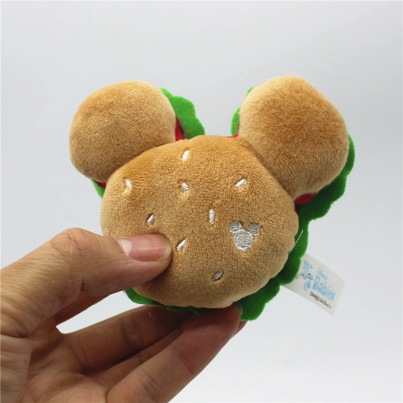 1piece Universal original Mickey mouse sandwiches Hamburg plush soft toys fridge magnet pendant toys