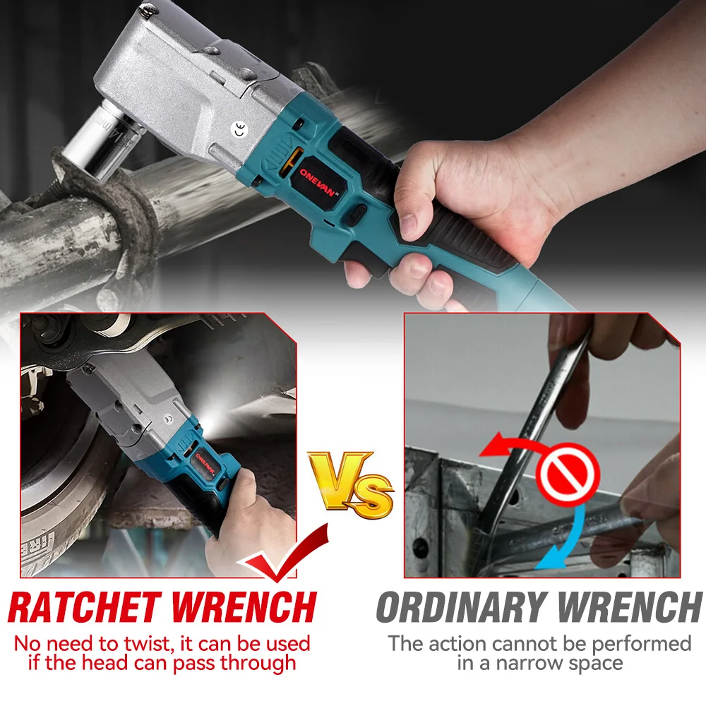 ONEVAN 브러시리스 전기 래칫 렌치 1/2'' 1000NM 제거 나사 너트 4800RPM 자동차 수리 전동 공구 Makita 18V 배터리 핀용