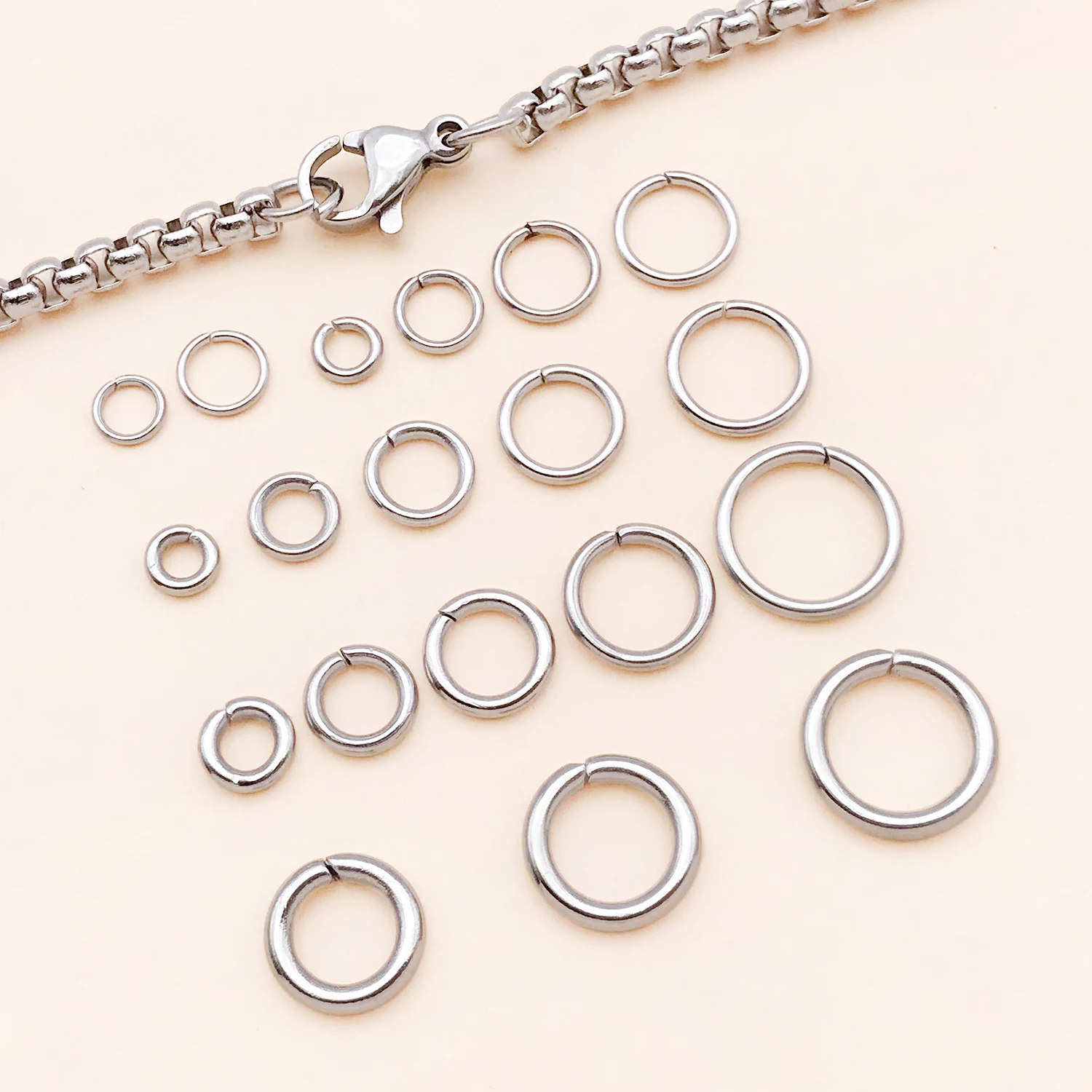 50 Stück 4-10mm Edelstahl Spaltringe Offene Einzelschlaufen Verbindungsringe für DIY Schmuckherstellung Armband Zubehör – Detail 8