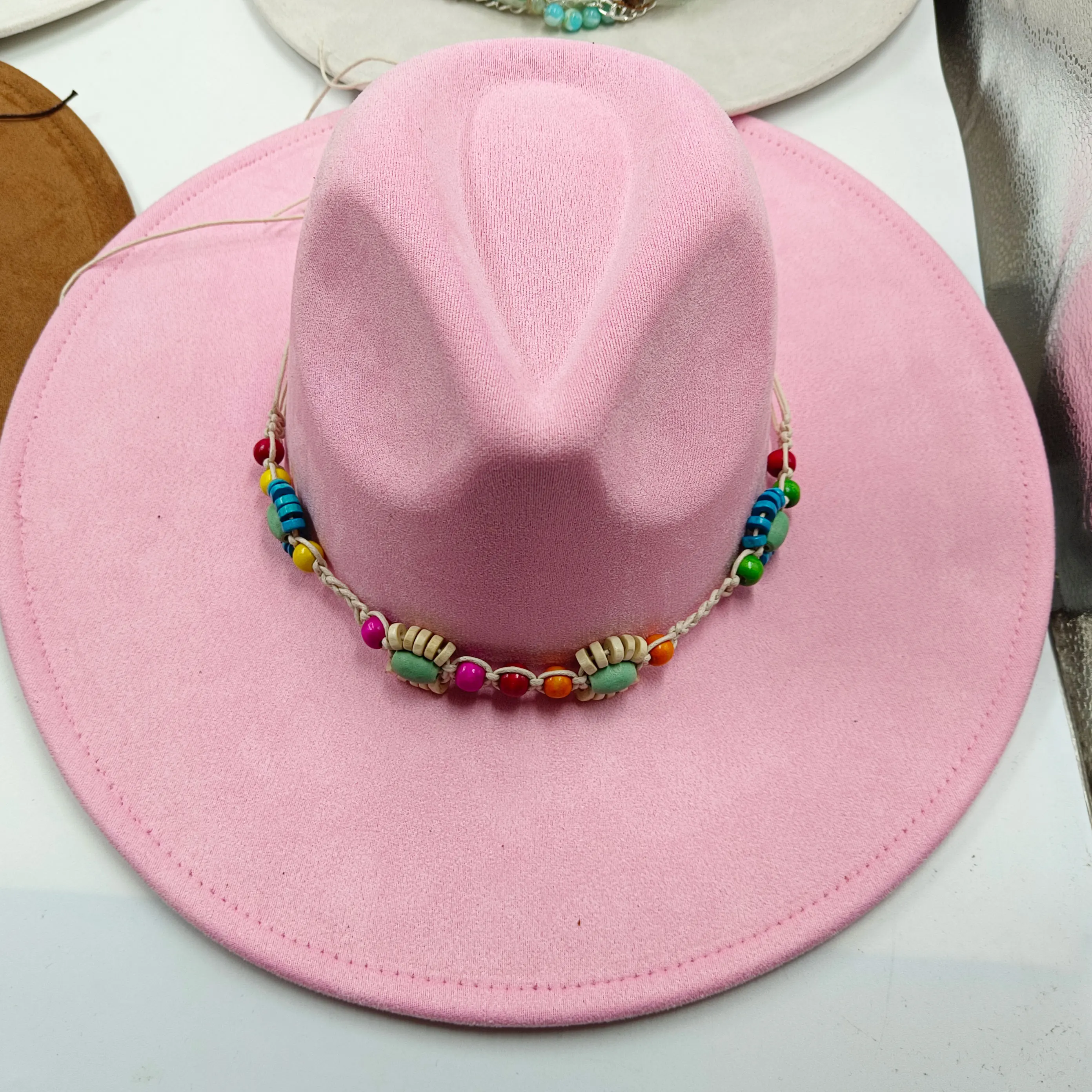 Fedora Hat 2023 New Jade Accessories Large Edge Heart Top 9.5 cm brim Fashion Top Hat Unisex Suede Jazz hat Женская шляпа  image 4