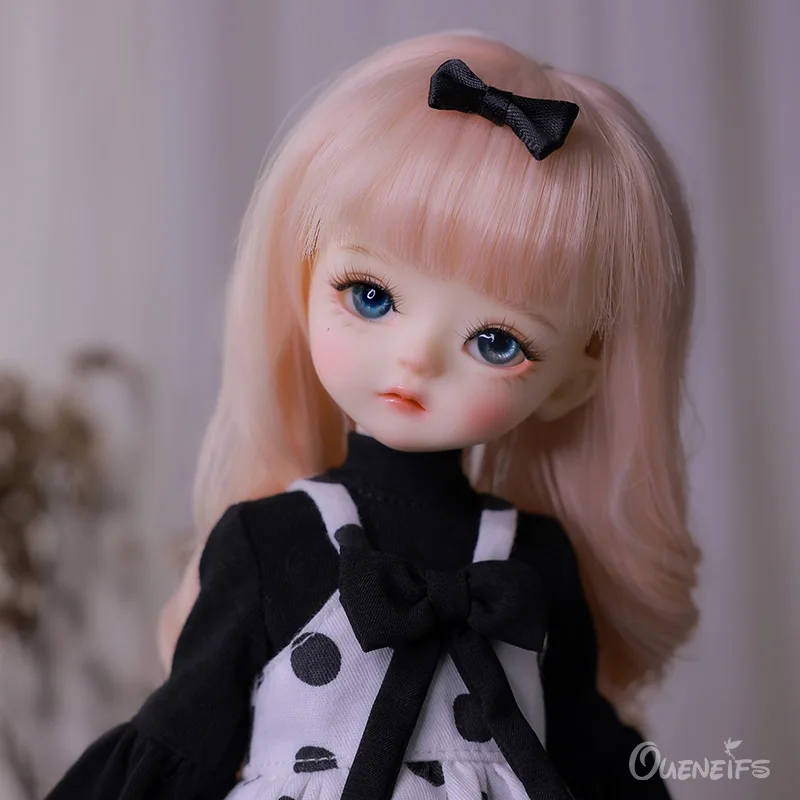 BJD Doll 1/6 Daly With 1/5 Yangyang Body Black And White Classic Color Matching Polka Dot Skirt 30cm Dolls Ball Jointed Doll