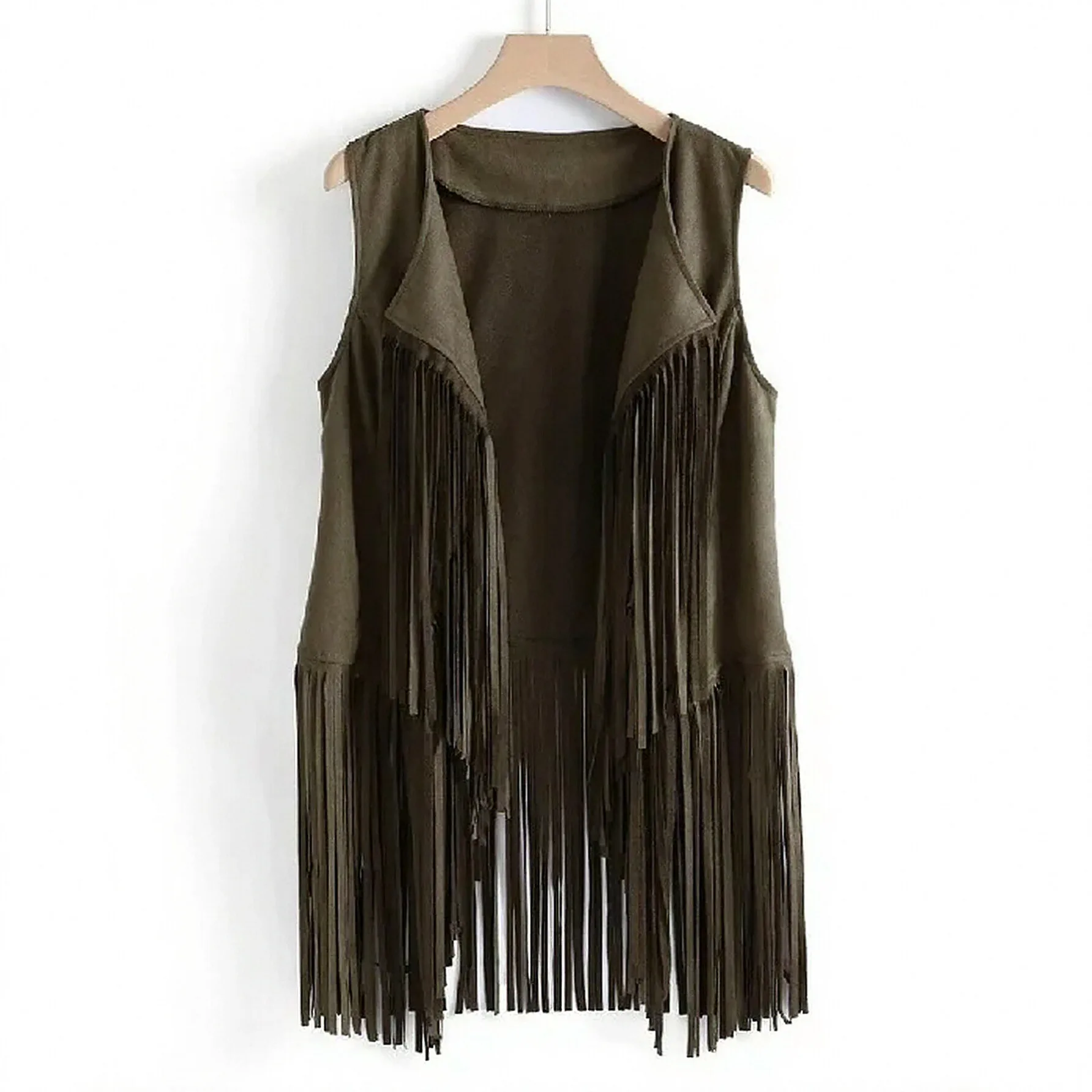 

Женские однотонные приталенные жилеты без рукавов с лацканами и кисточками, осенний офисный женский стиль