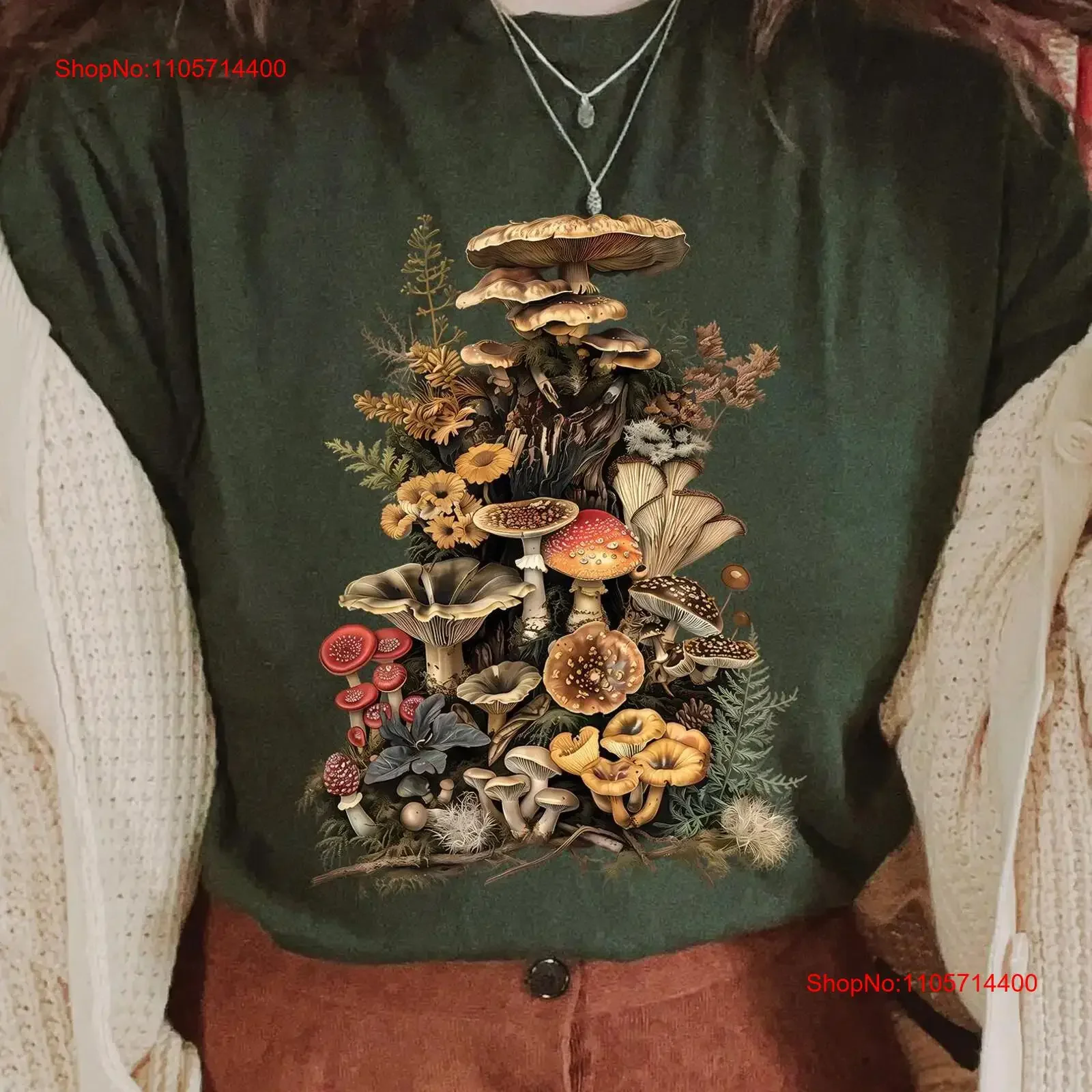 Goblincore Mushroom T Shirt Nature Lover Plant Gardener Dark Cottagecore Aesthetic vintage Washed homme Soft Stretched fashion