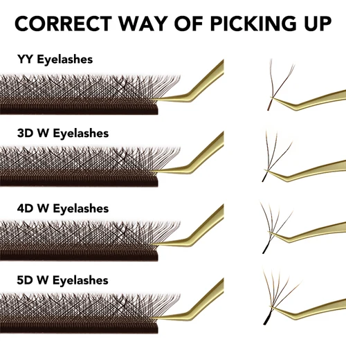 Imagen 2 del producto NATUHANA Marrón W En Forma 2D 3D 4D 5D W Natural Suave Automático Floración Prefabricado Fans Extensiones de Pestañas