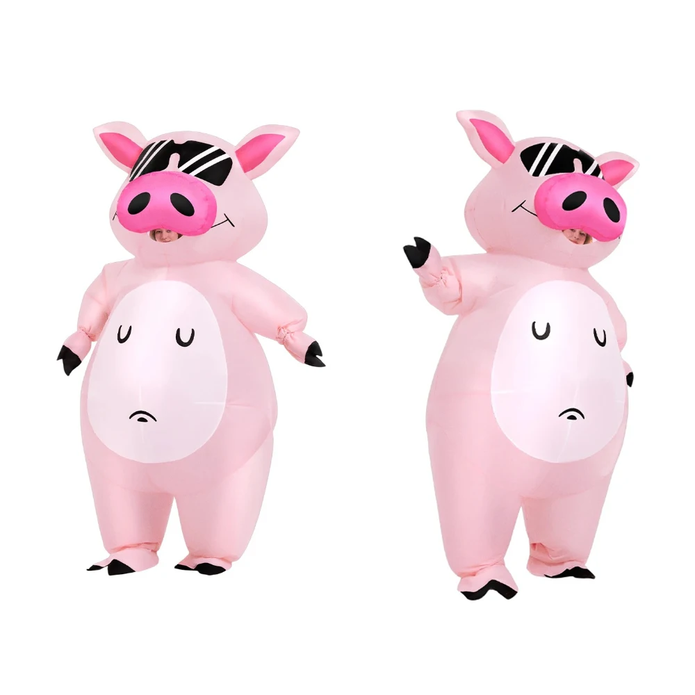 Cartoon Animal Piglet Inflatable Costume Anime Pink Suit Carnival Purim Halloween Party Cosplay Costumes Man Woman Party Gifts view 2