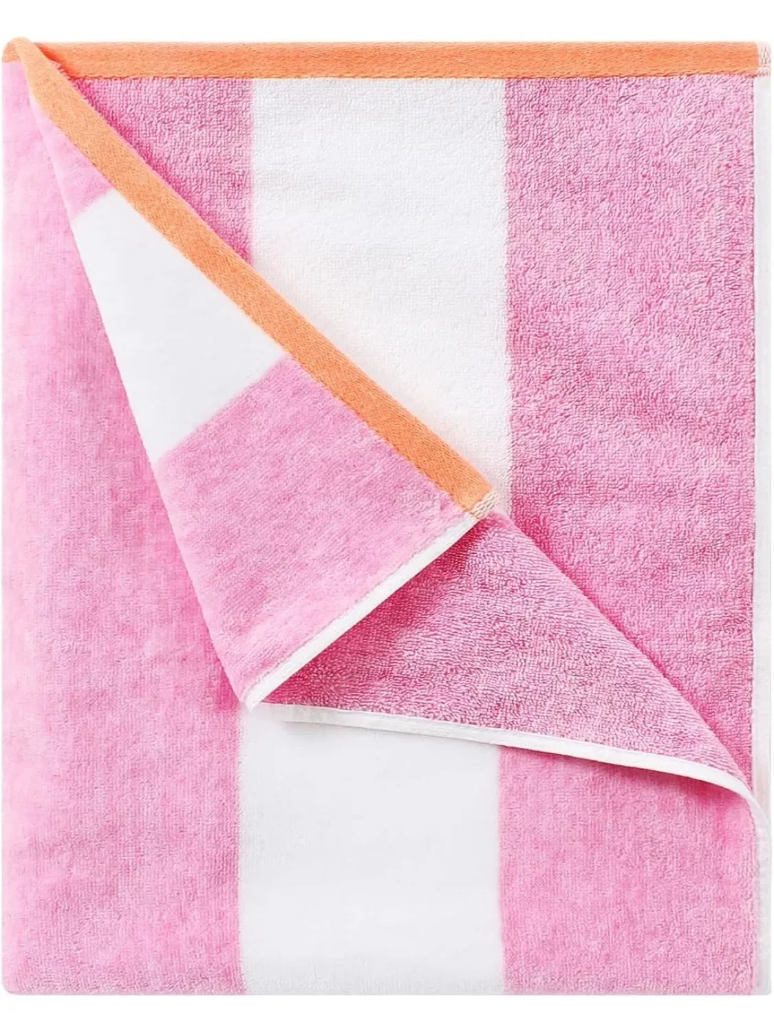 

Cotton Oversized beach towel - Large 70 x 35 inch pool towel, rose red striped quick drying Swim Lodge towel