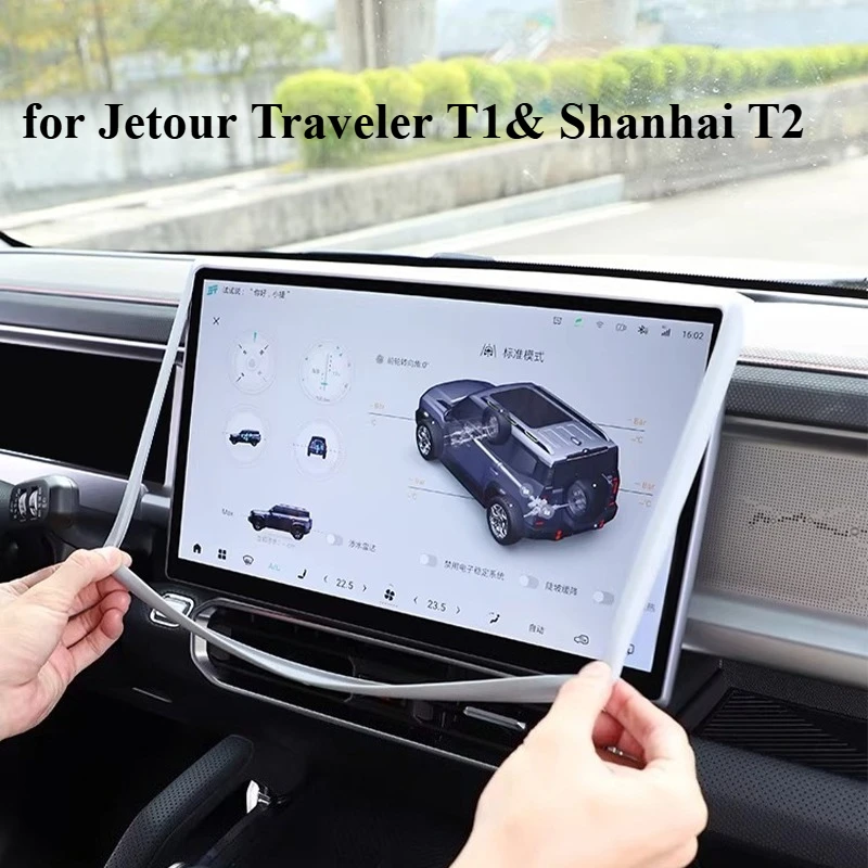 

Silicone Screen Protector Cover for Jetour Traveler T1& Shanhai T2, Center Console Navigation Decorative Sticker