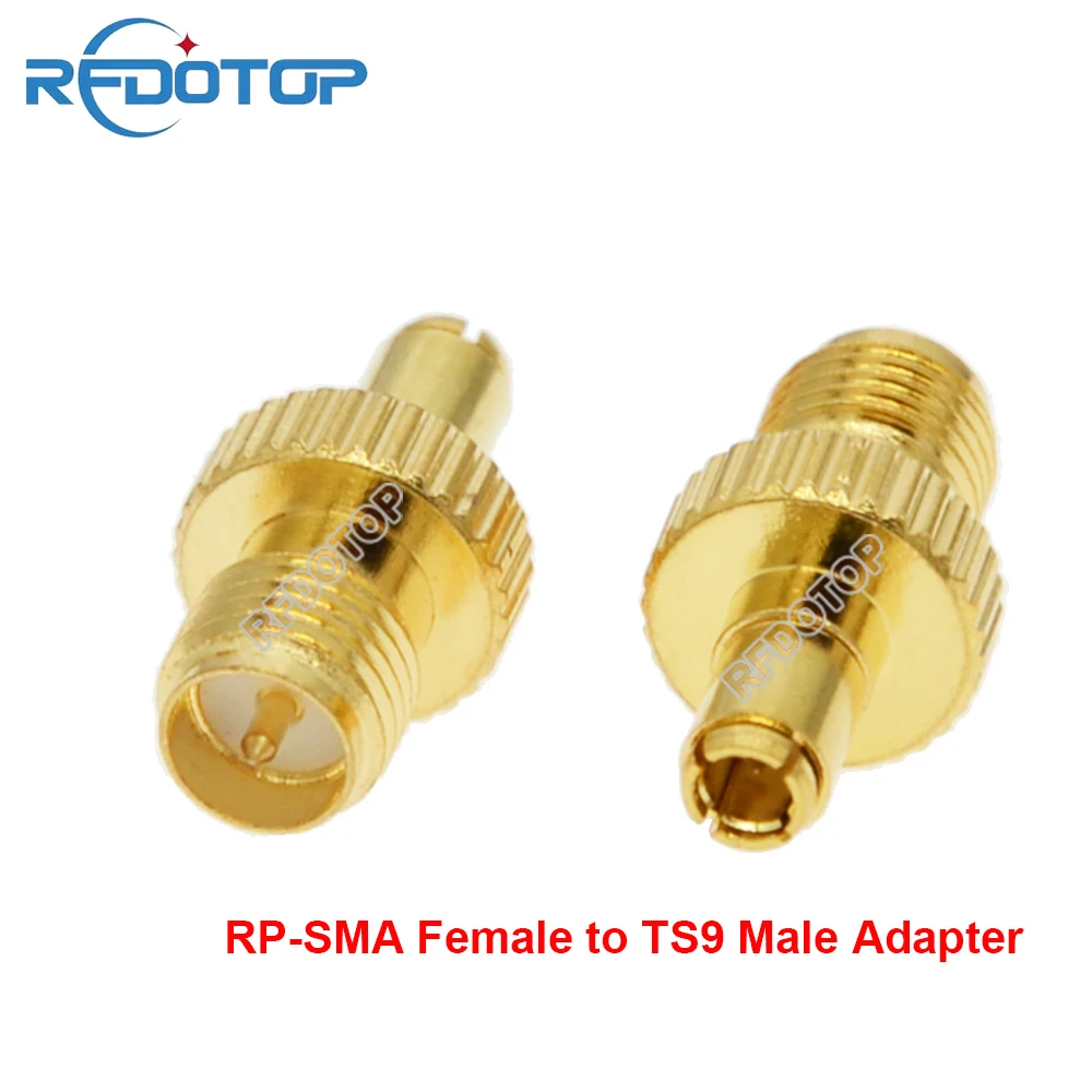 10PCS/lot RP-SMA Female to TS9 Male Plug Straight Connector for WiFi Radio Antenna TS9-J to RPSMA-J RF Coax Adapter Gold Plated