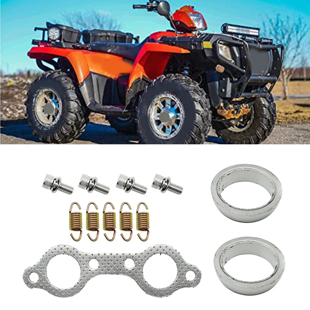 For Polaris Frontier ATV Replacement Parts Muffler Gasket Kit ATV Exhaust Repair Metal Includes Mounting Bolts