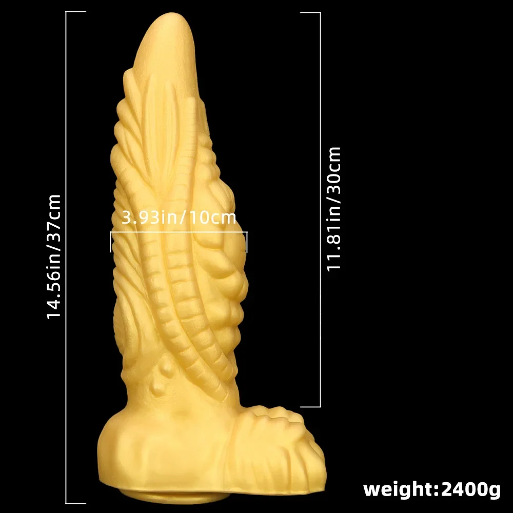 37CM Golden Monster Dildo Super Huge Dildo Soft Silicone Alien Penis Thick Strong Suction Cup Base Dragon Dildo Sex Toy