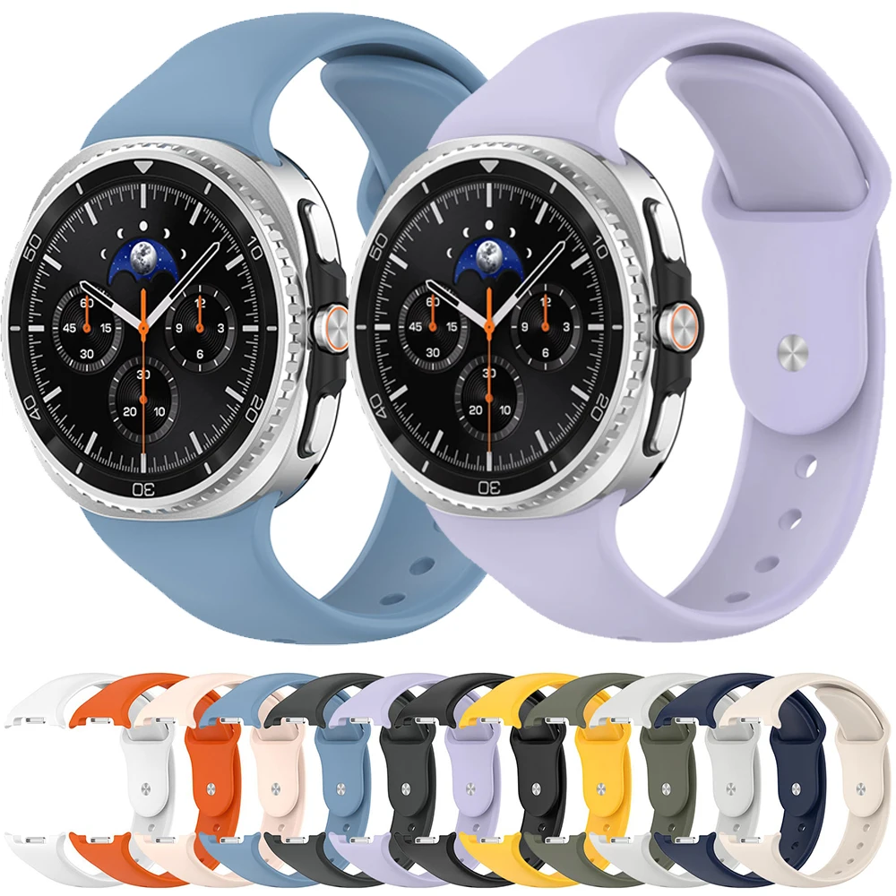 Оригинальный силиконовый ремешок для Samsung Galaxy Watch 8, классический быстродышащий браслет для Galaxy Watch 8, 40 мм, 44 мм, аксессуары