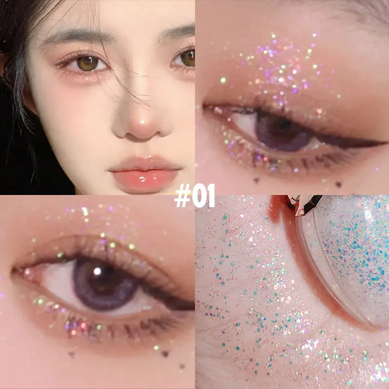 Bright Highlight Eye Shadow Liquid Body Face Shining Sequins Party Flash Decor Durable Shimmer Shine Eye Silkworm Beauty Tool