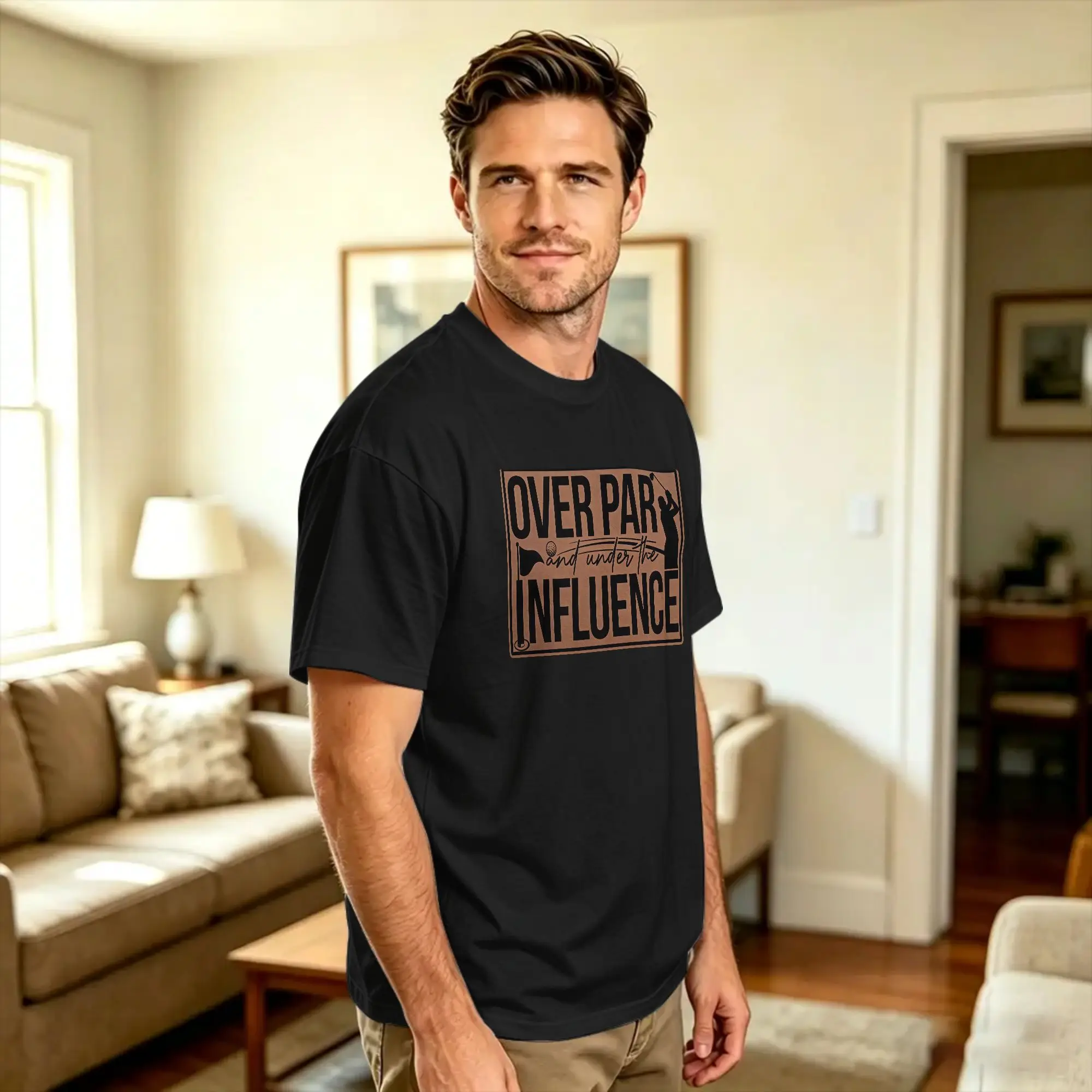 Vintage T-Shirt Summer Over Par and Under The Influence Hipster T Shirts  Cotton Tshirt for Mens Y2K Funny Short Sleeve Tops