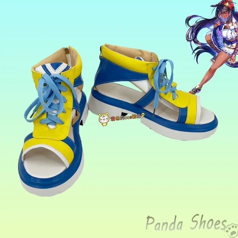 Umamusume Pretty Derby Hishi Amazon Cosplay Shoes Anime Game Cos Long Boots Cosplay Costume Prop Shoes for Con Halloween Party