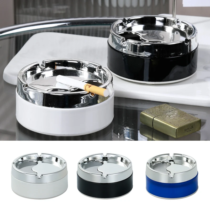 

Stainless Steel+PP Ashtray with Lid, Suitable for Creative, Personalized, Windproof, Thickened and Fashionable Homes and Hotels