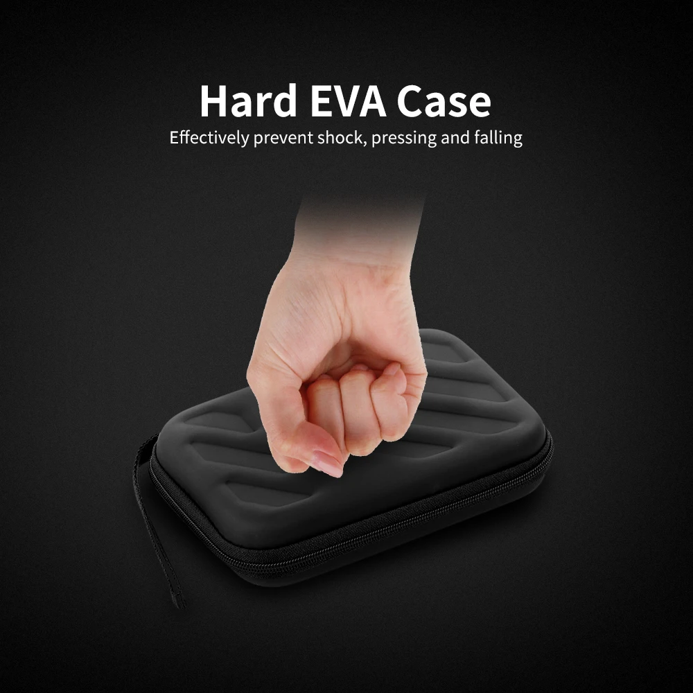 

External Hard Drive Disk Case Shockproof 2.5in with Mesh Pocket and Soft Inner Fabric Carrying Case for Travel and Office Use