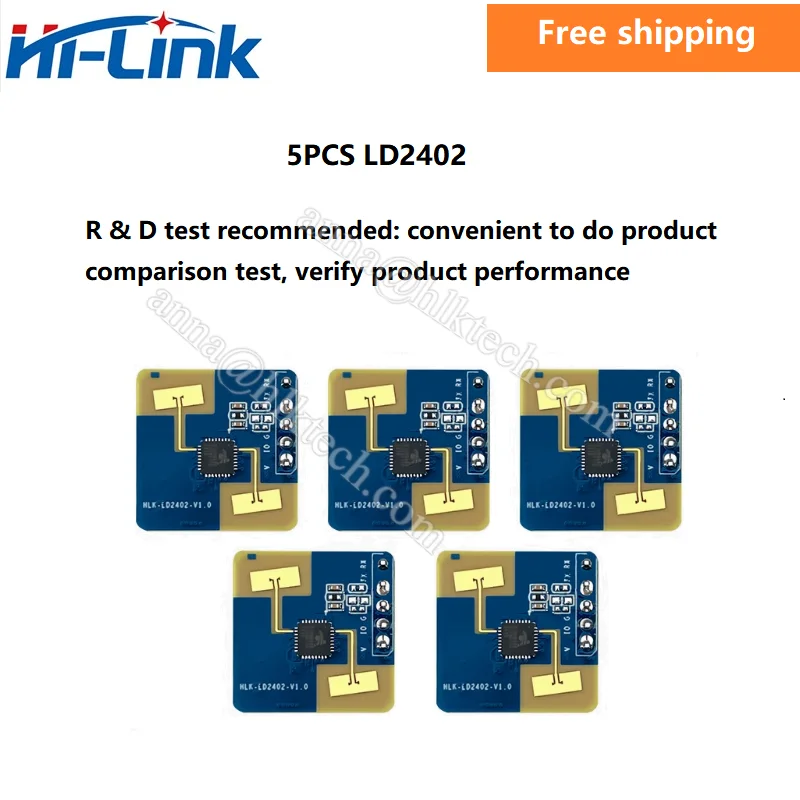 

Hi-Link Small Size 24G Millimeter Wave Motion Sensor LD2402 50mA GPIO UART Human body presence detection 10m Radar Sensor module