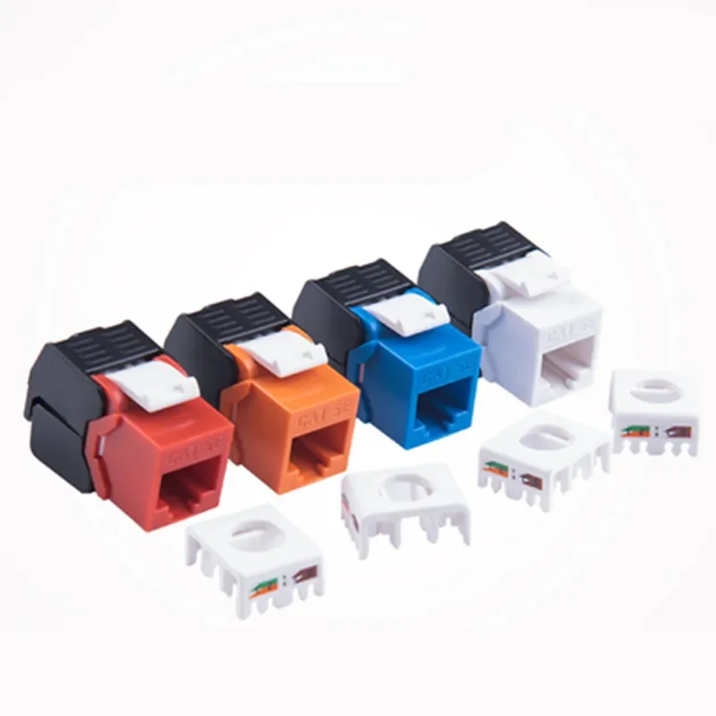 RJ45 Cat5e Keystone Jack Toolless Connector Female Cat 5e Module Plug Repeatable Use For 23 26AWG Ethernet Cable Networking Wire