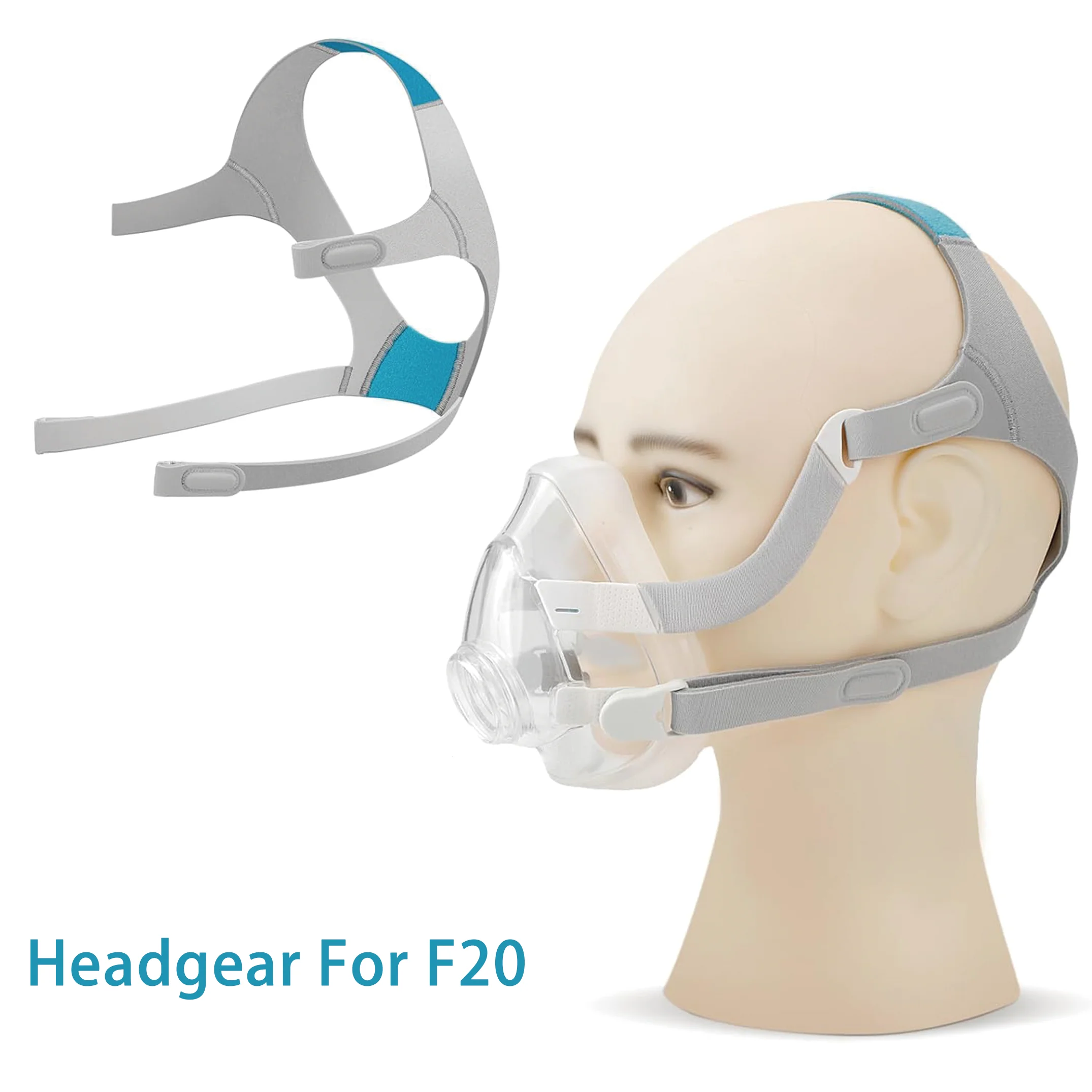 F20/N20-Kopfbedeckung, Airfit/Airtouch F20-Vollgesichtsmaske und N20-Nasenmaske, CPAP-Ersatzkopfbedeckung, verstellbare Länge, nur Kopfbedeckung