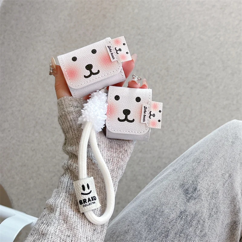 

Cute Puppy expression Earphone Case for Apple Airpods Pro 2 3 Protective Cover with Hand Strap Kawaii Headphone Cases for Airpod