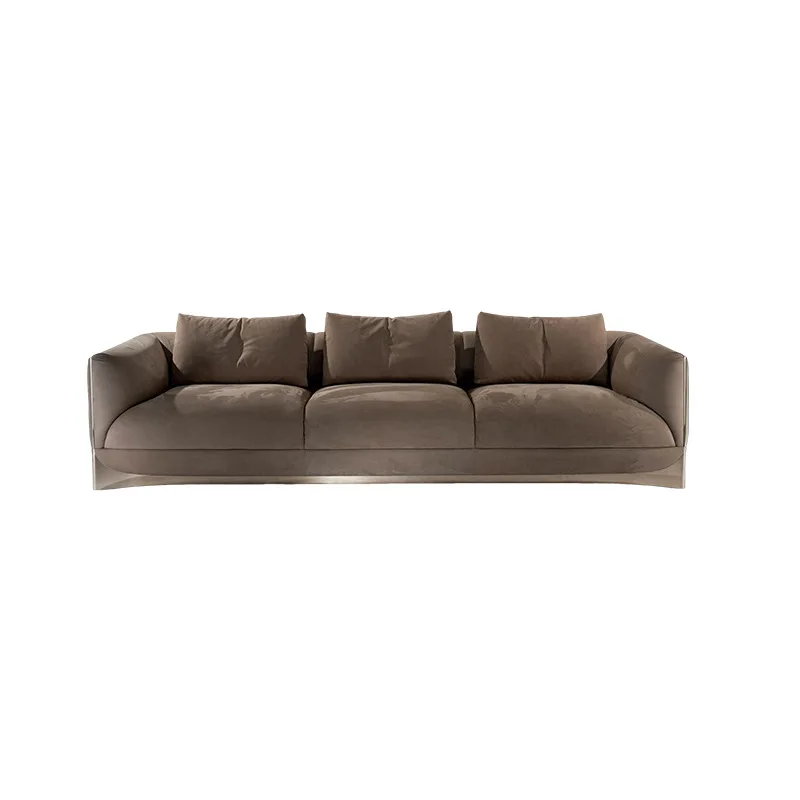 

Italian light luxury fabric sofa villa mansion large flat living room three people