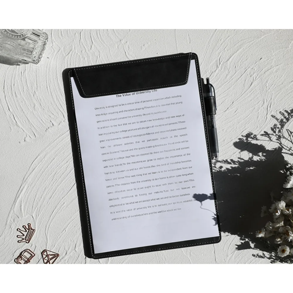 A5 229X160MM Magnetic PU Leather Schools Hospitals Office File Clip Board Menu Holder Clipboard Writing Clip Board