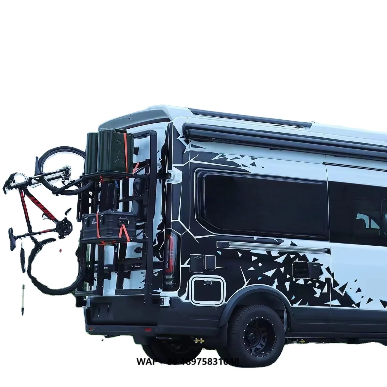 

Yumei Motorhome Trailer RV Part Accessories Back Rack Ladder Tire Rack Rear Bike Carrier Rear Box Rack Combination for Caravan