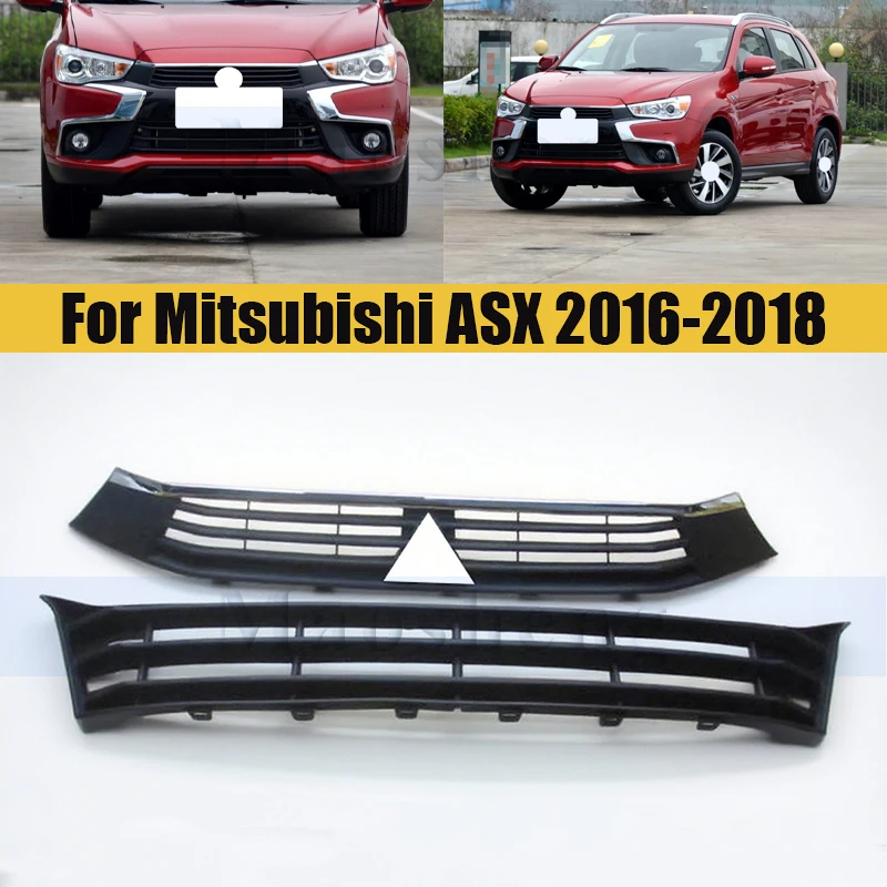 

Front Bumper Grill Mask For Mitsubishi ASX 2016-2018 Radiator Chrome Grille Medium Net Racing Grills