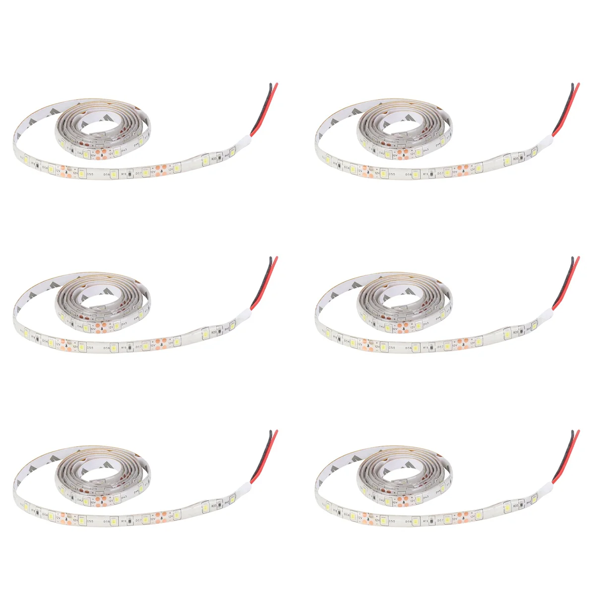 ETRT 6pcs 1M 60-3528 SMD Waterproof LED Light Strip DC12V (White)