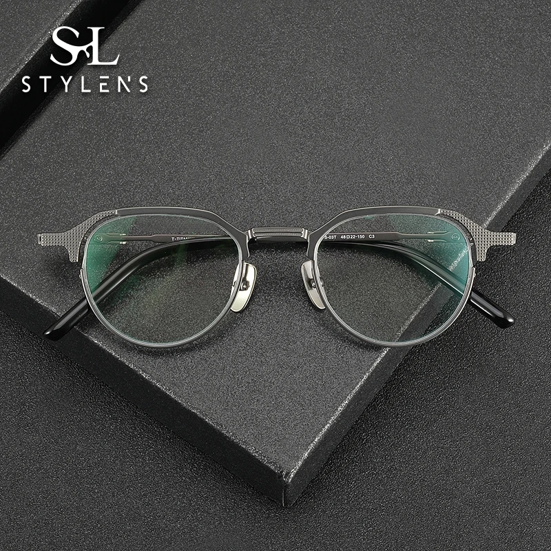 

STYLENS Fashion Multifunctional Pure Titanium Myopia Glasses Men Women Casual Reading Glasses Prescription Optical Glasses S-03T
