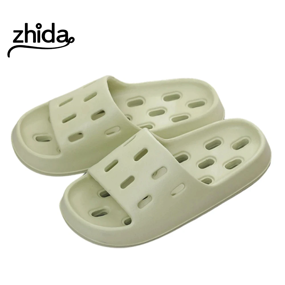 

Bathroom Slippers Women Leaking Sandals Cheese Slides Summer Eva Shoes For Men Soft Anti-Slip Flip Flops Couples Indoor Slipper