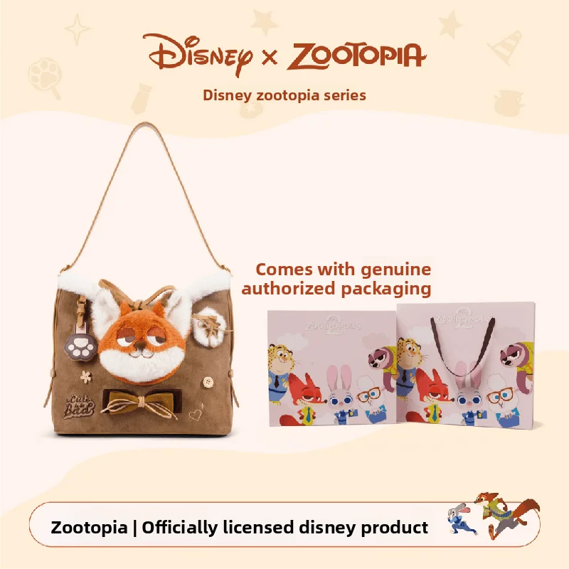 

Сумка-тоут Disney Crazy Animal City Judy Nick, женская, новая, плюшевая, с мультяшным рисунком, большой вместимости