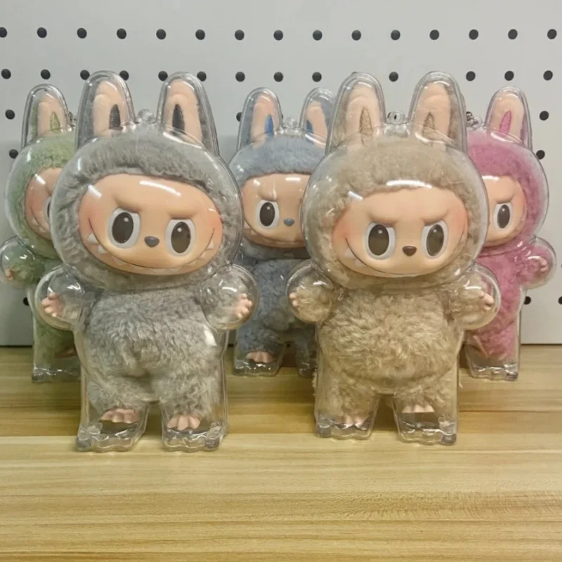 

New The Monsters Labubu 2 Transparent Protective Cover Second Generation Vinyl Seat Party Transparent Mart Dust Cover Toy Gift