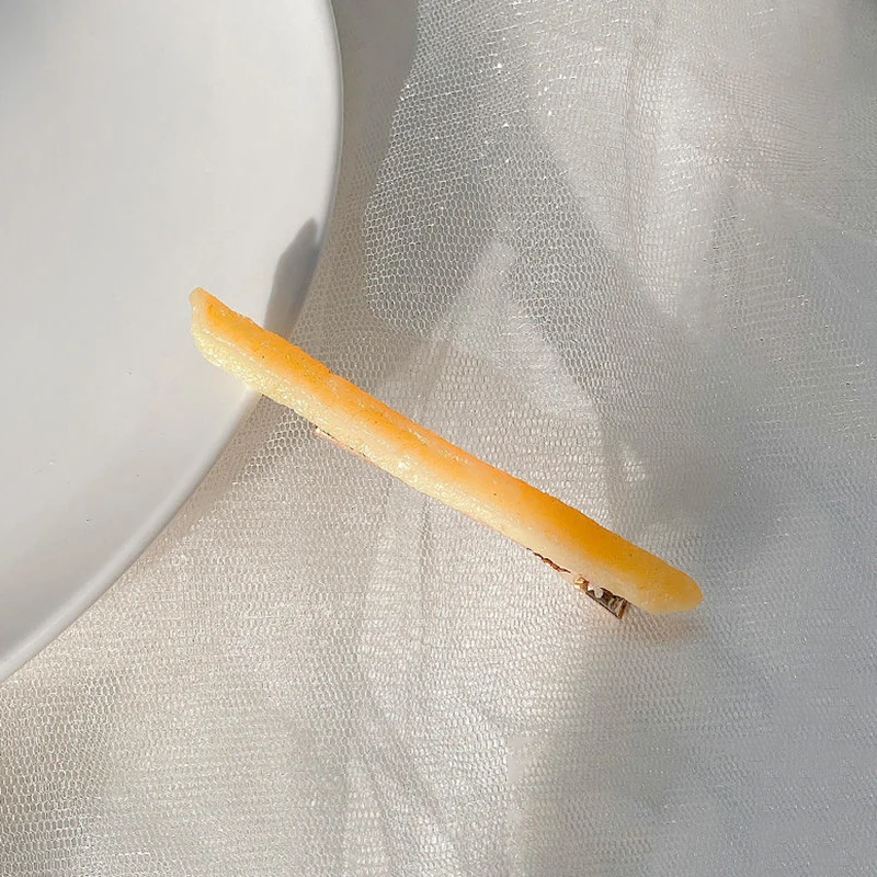 Simulated French Fries Small Hair Clips For Girls Metal Clip Hairpins Barrettes Imitation Food Hair Decor Jewelry For Women Gift
