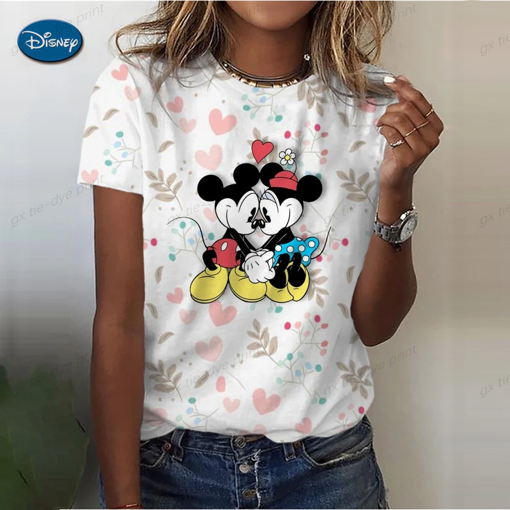 Disney T-Shirt Mickey Mouse Cartoon Animation 3D-Druck Straßen kleidung Damenmode T-Shirt Kinder Mädchen Street Style t