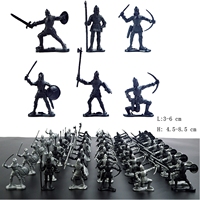 48 Pieces Miniature Military Soldiers Figurines Kids Playset, Simulation Plastic Medieval Warriors Statues Toys for Boys