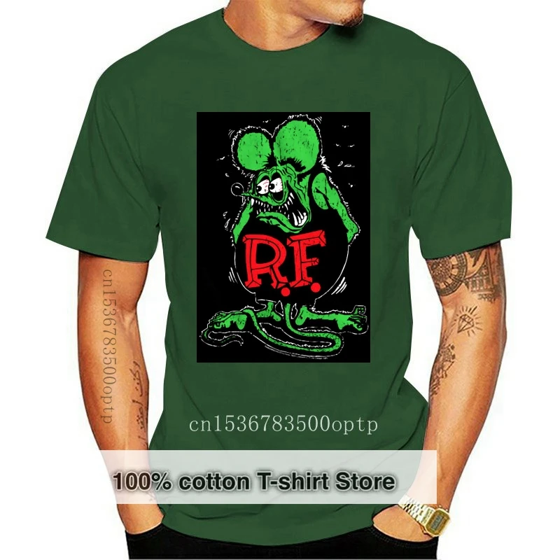 Rat Fink Ratfink Distressed Men'S Black T-Shirt New Sizes S-2Xl Summer O Neck Tops Tee Shirt