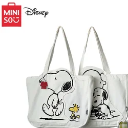 Miniso Snoopy anime kawaii y2k płócienna torba na ramię kreskówka uroczy zamek błyskawiczny o dużej pojemności studentka tutoring torba prezent urodzinowy