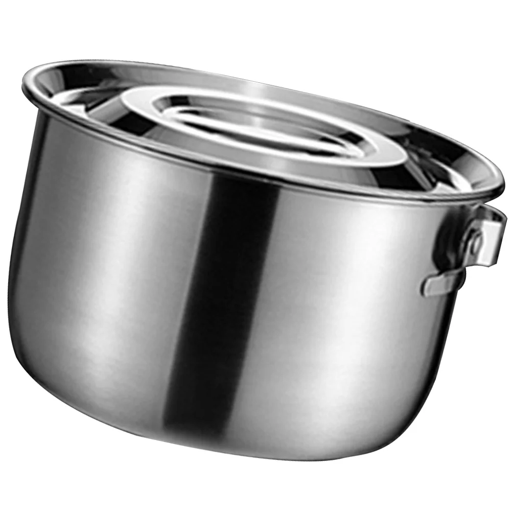 

2.4L Stainless Steel Mixing Basin Deep Kitchen Container For Salad Egg Pasta Oil Storage Smooth Multi-Use Bowl Lidded Food