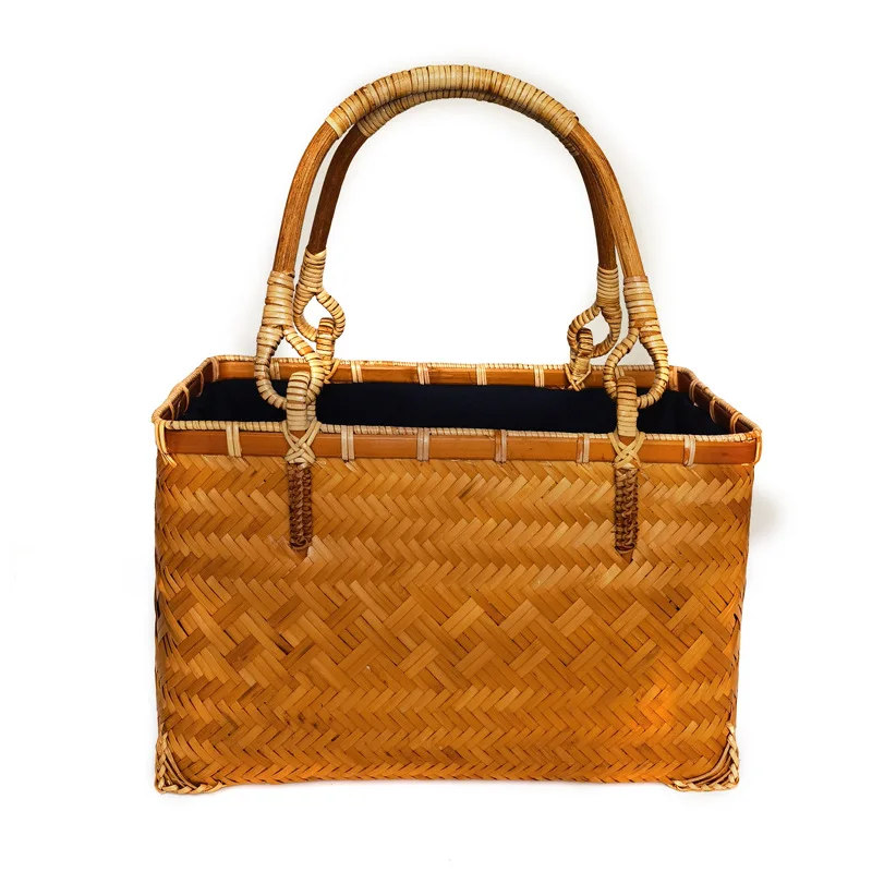 

Bamboo handbag, handmade bamboo tea bag, women's cheongsam bag