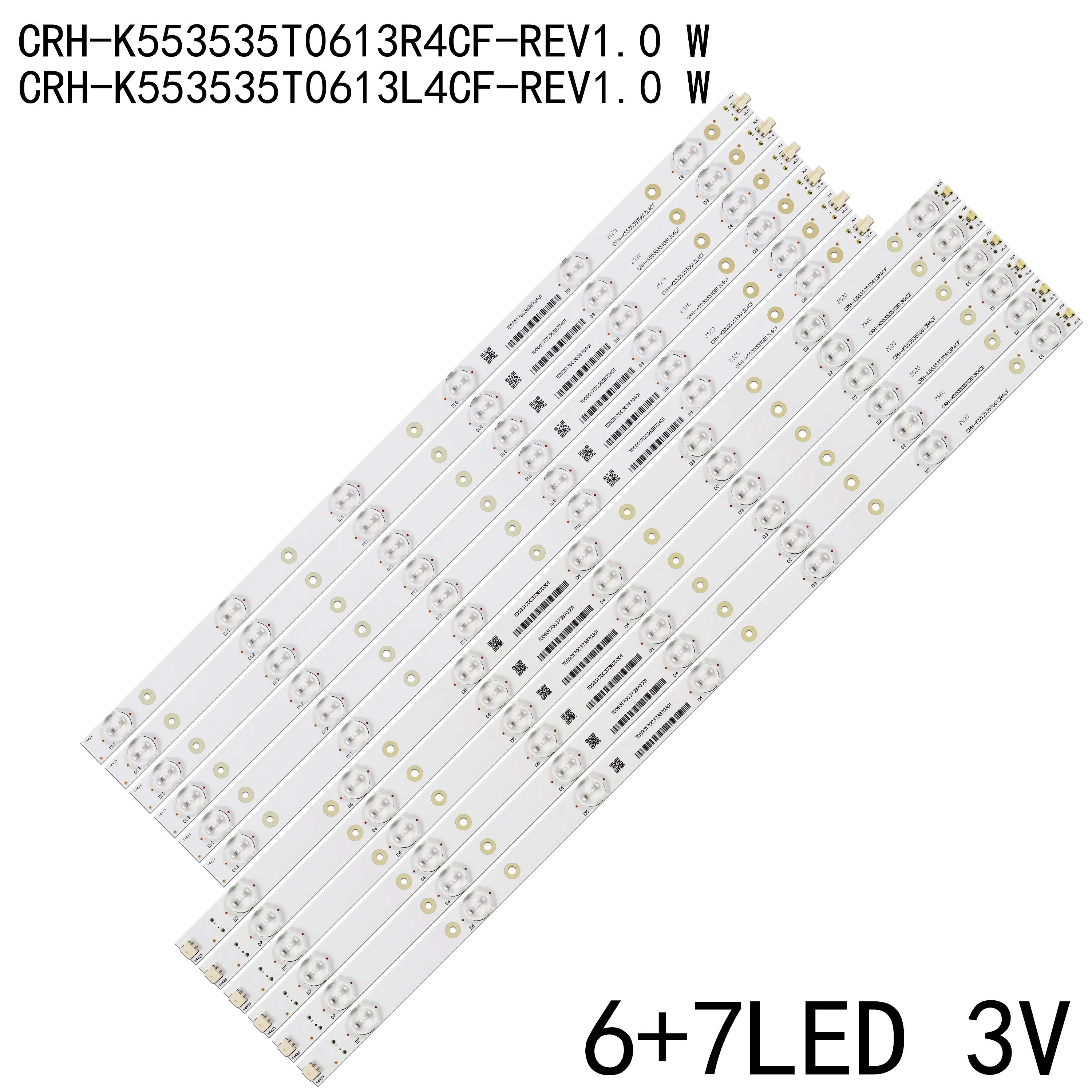 12Pcs/Set LED Strips For 55 TV 55E5500U CN55GK720 CN55GK725 CRH-K553535T0613L4CF-Rev1.1 GS CRH-K553535T0613R4CF-Rev1.0 W