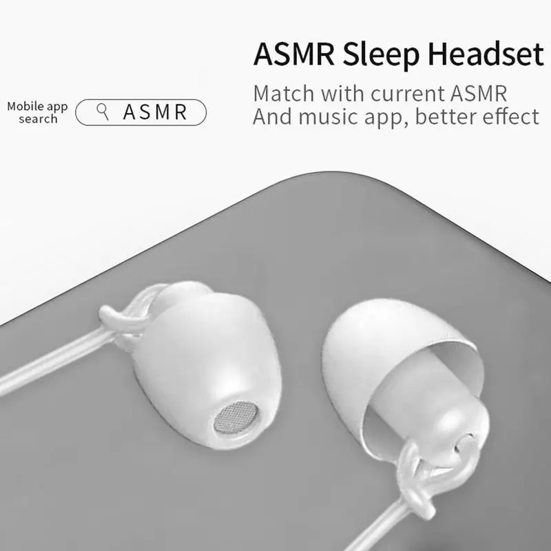 Soft Earphones For Sleeping Wired Ultra Lightweight Sleeping Earphone 3.5mm Noise Reduction Ear Plugs Sleep Earbuds For Relaxing