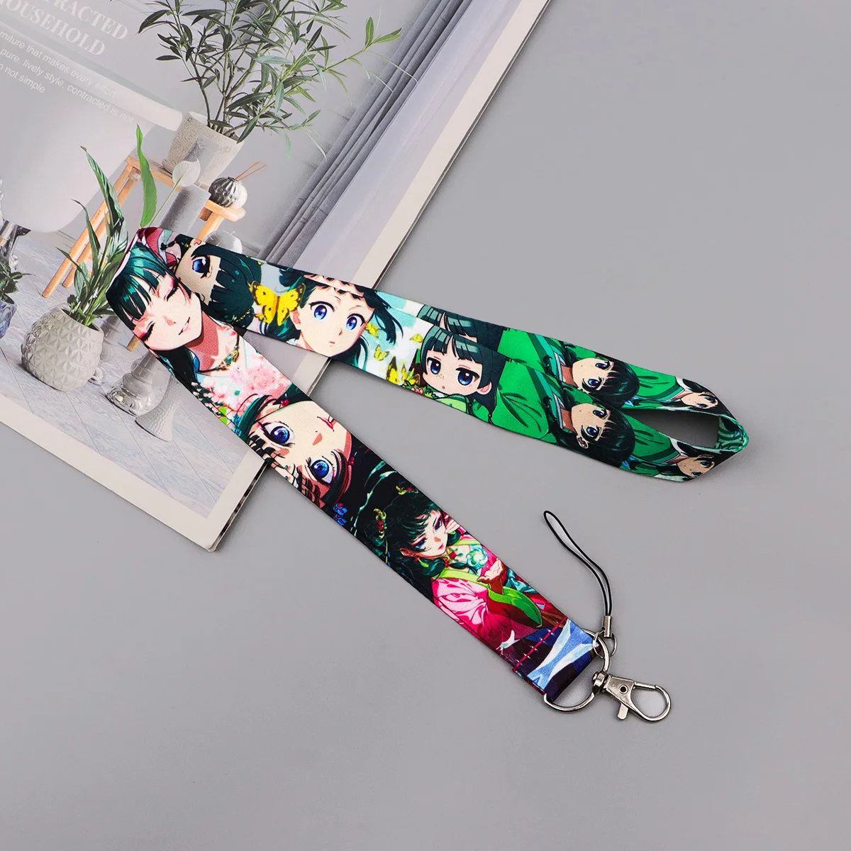 Cute Anime Girl Lanyard Neck Strap Card Holder Key ID Badge Phone Straps Cosplay Accessories Keyrings Gifts for Women Men - view 3