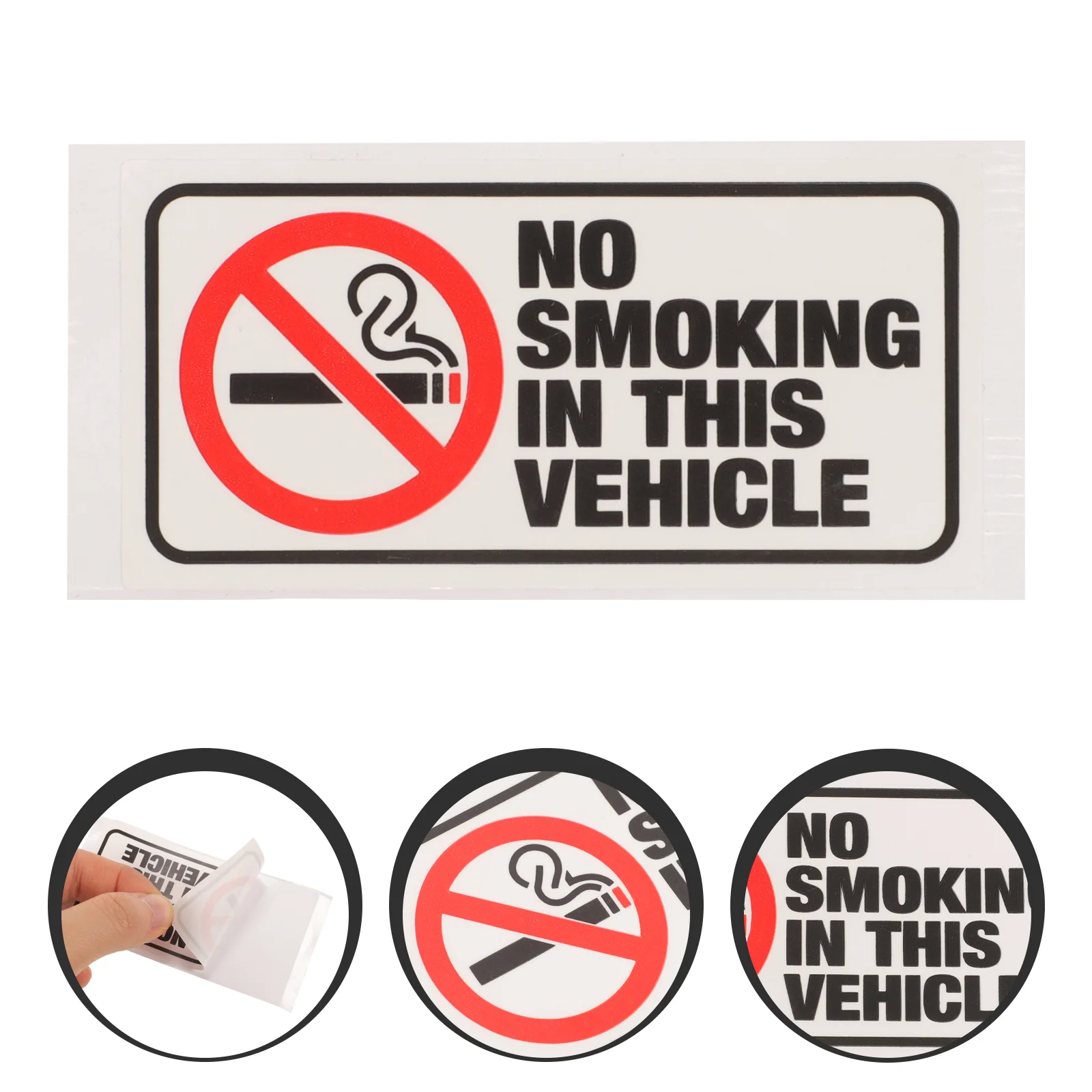 6 Pcs No Smoking Sign for Car Sticker Waterproof Stickers Label Parking Violation Nail
